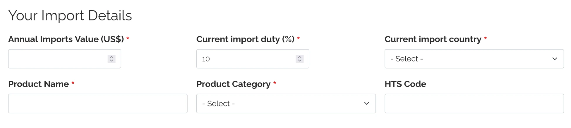 Tariff Calculator
